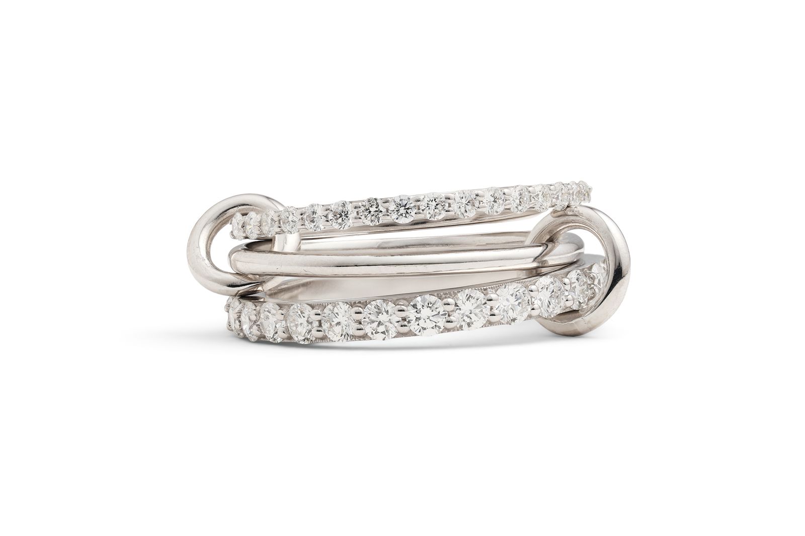 Interlink Stack Diamond Ring