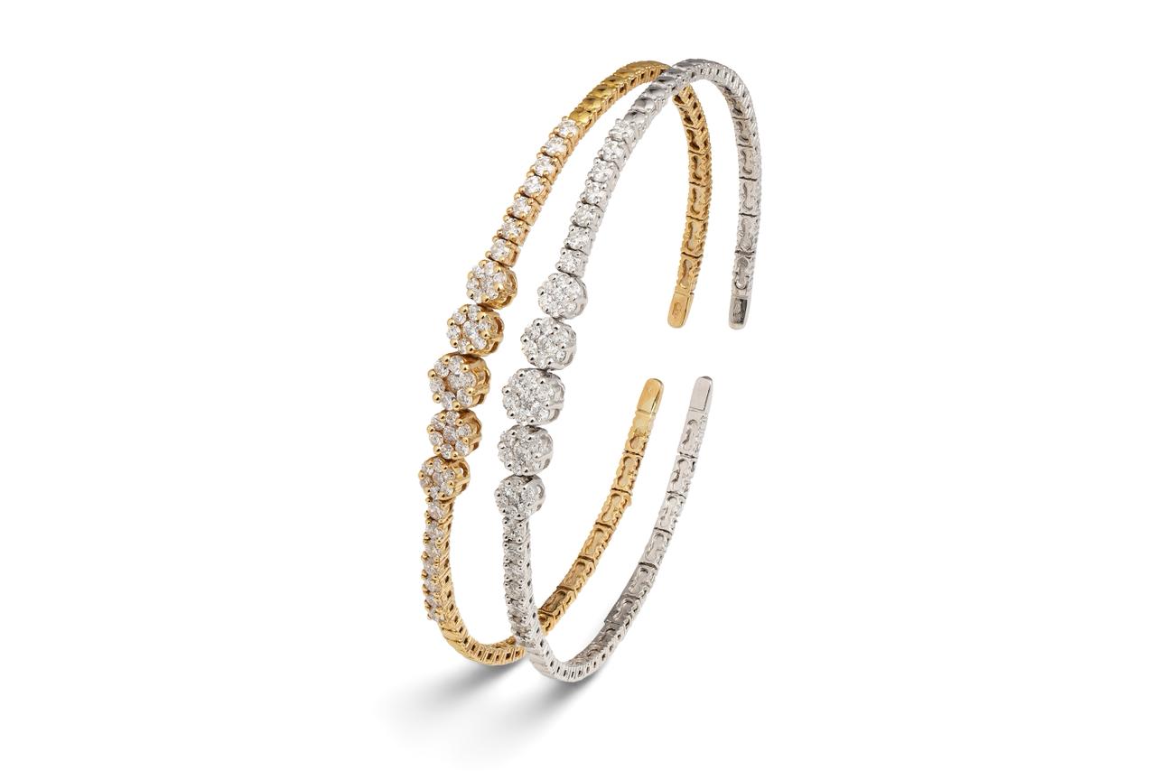 Cluster Diamond Bangle Bracelet