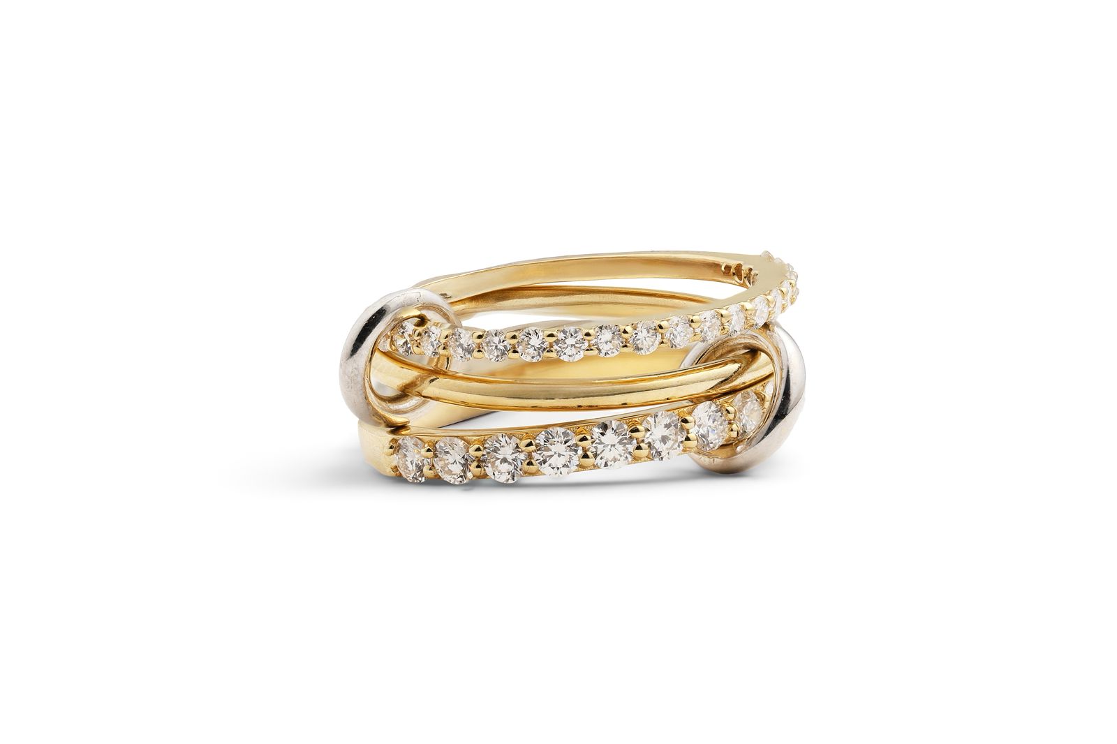 Interlink Stack Diamond Ring