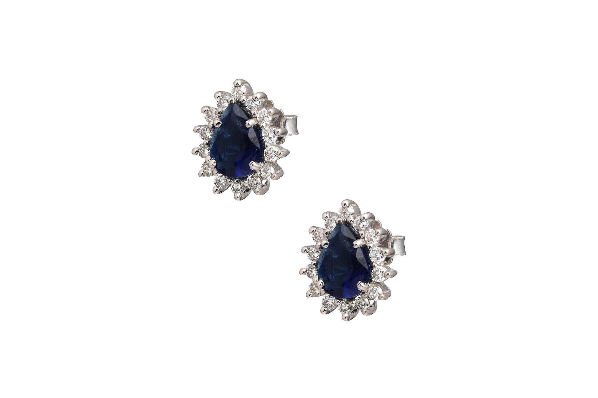 Blue Sapphire Diamond Earrings