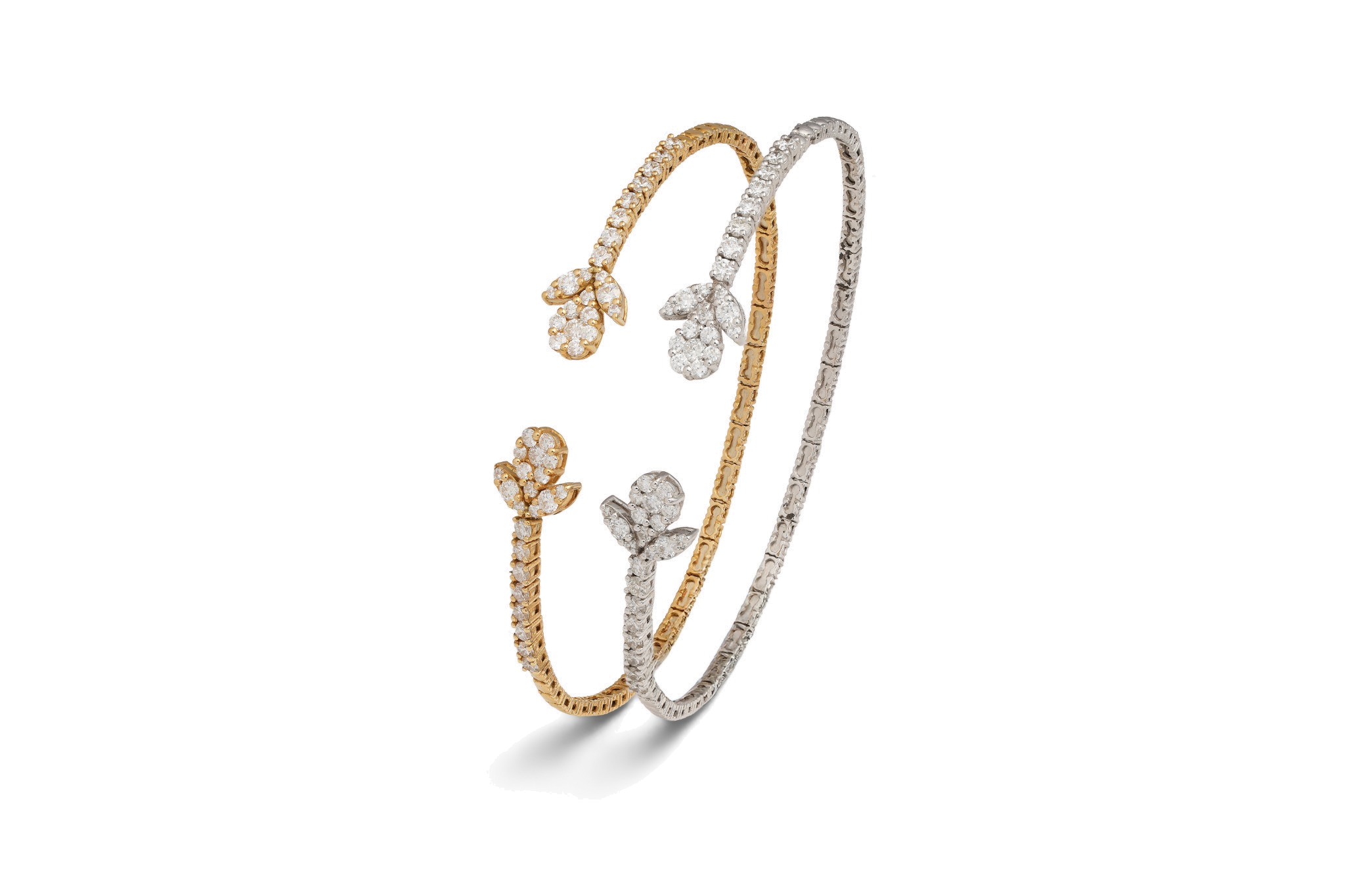 Petal Diamond Bangle Bracelet