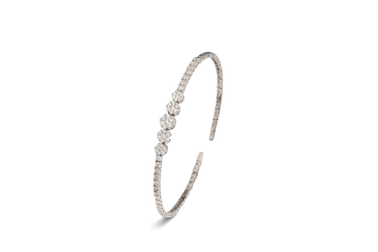 Cluster Diamond Bangle Bracelet
