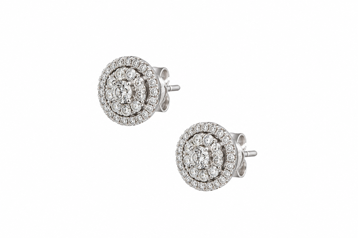 Halo Diamond Earrings