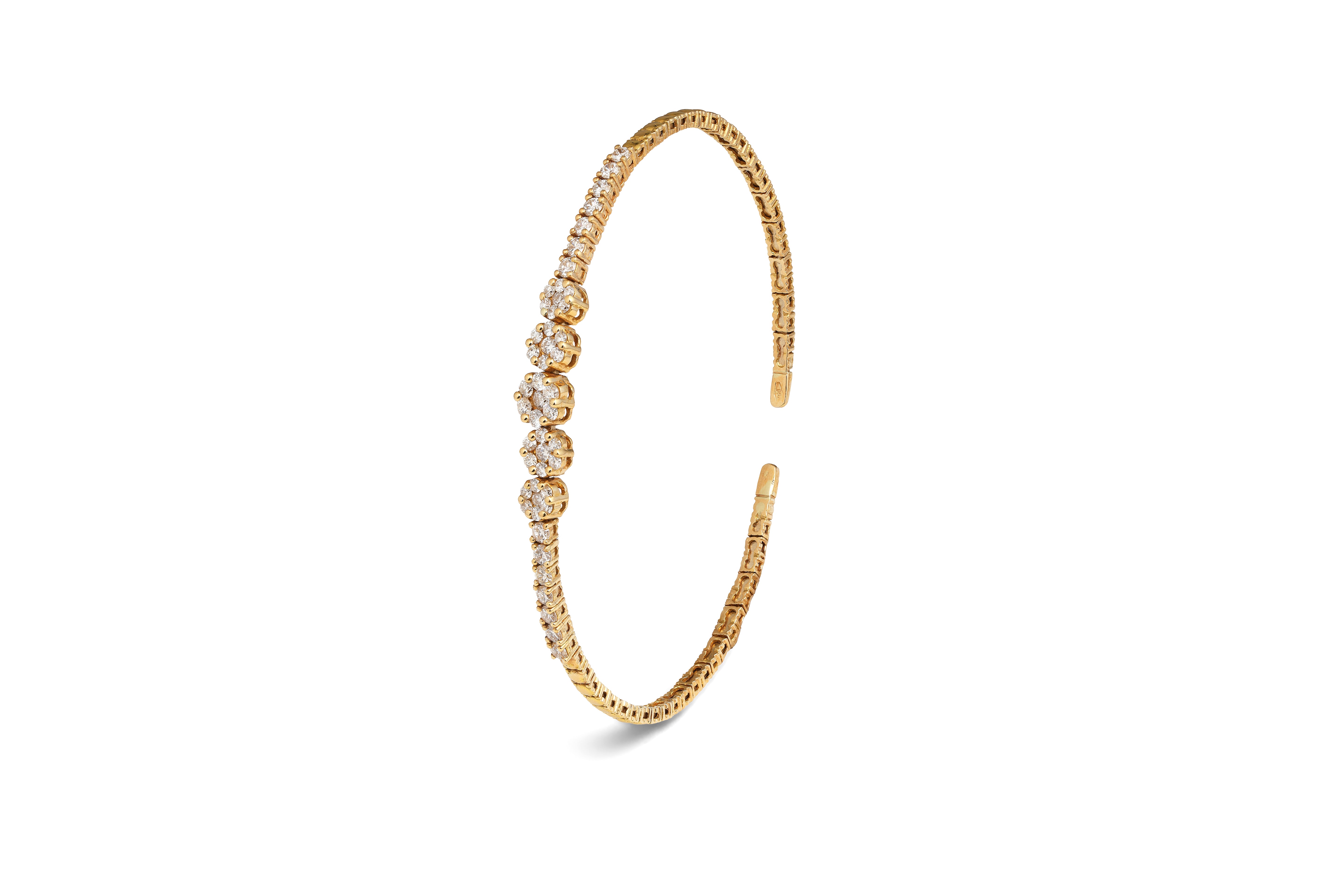 Cluster Diamond Bangle Bracelet