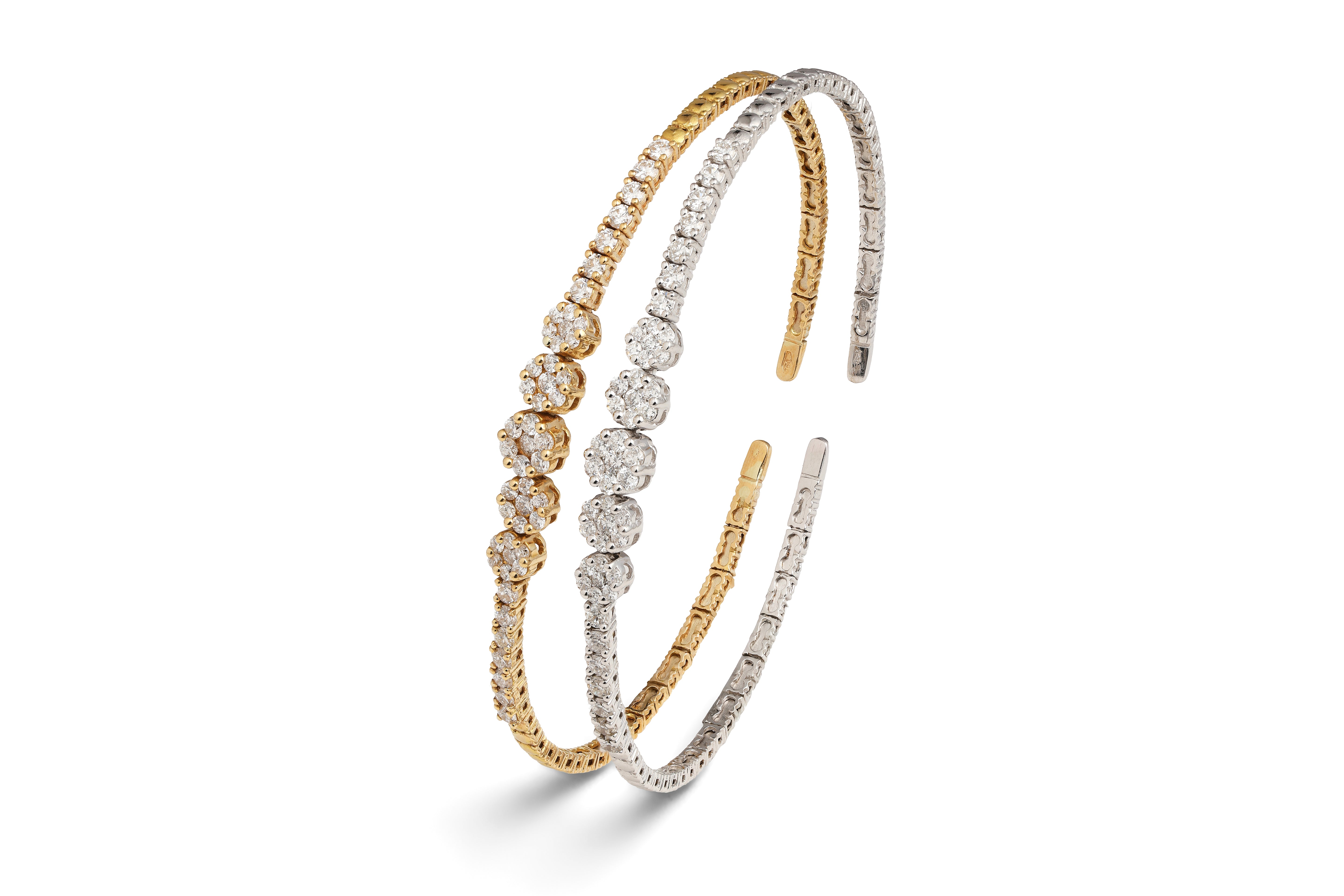 Cluster Diamond Bangle Bracelet
