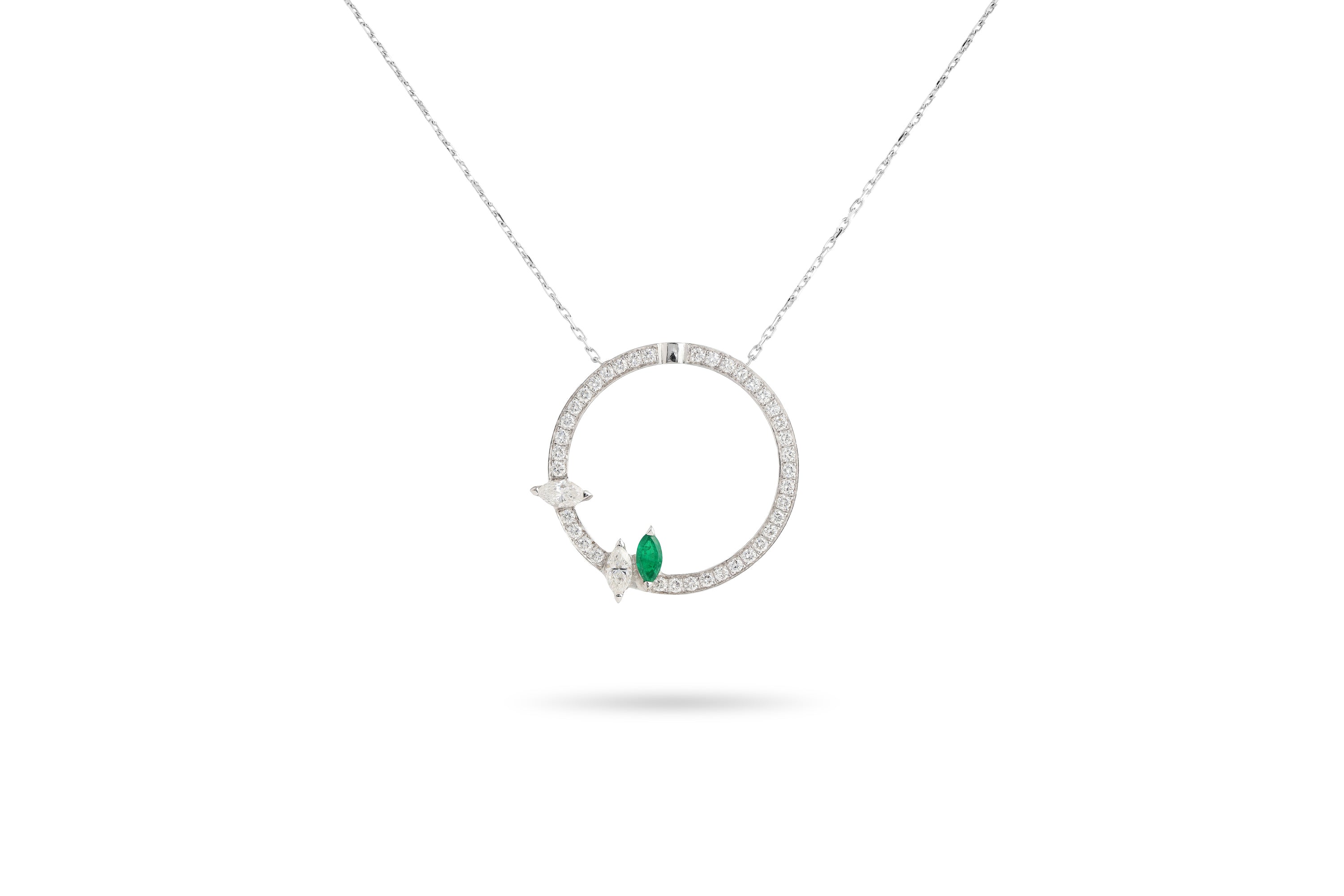 Emeround Diamond Necklace