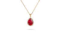 Ruby Red Diamond Pendant