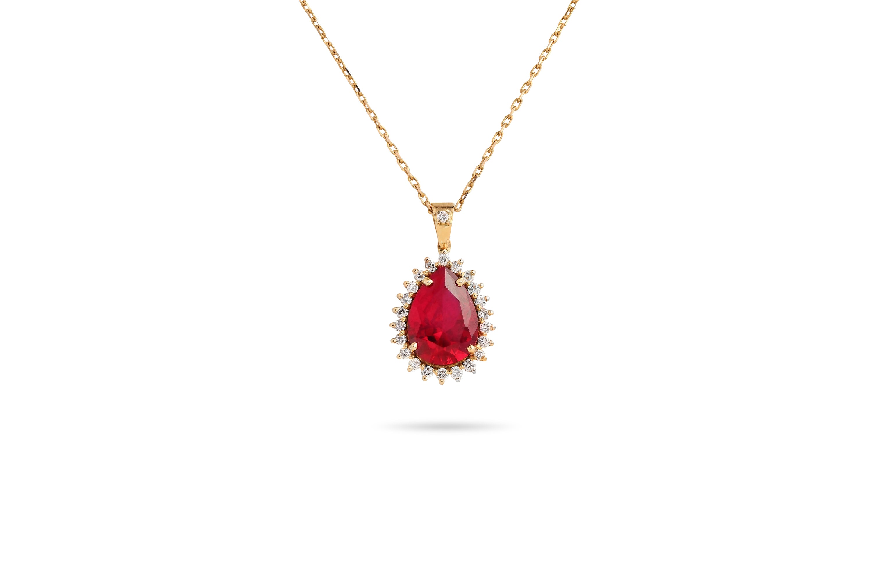 Ruby Red Diamond Pendant