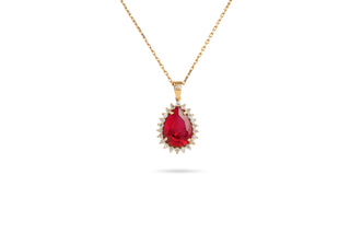 ruby red diamond pendant