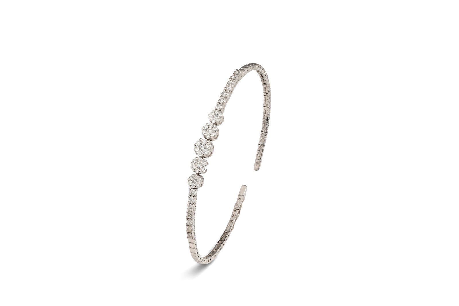 Cluster Diamond Bangle Bracelet